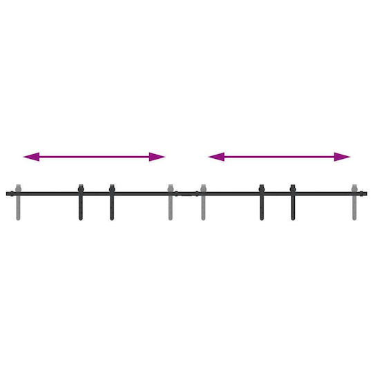 Vidaxl Büro-Schiebetür-Set 213 cm Kohlenstoffstahl