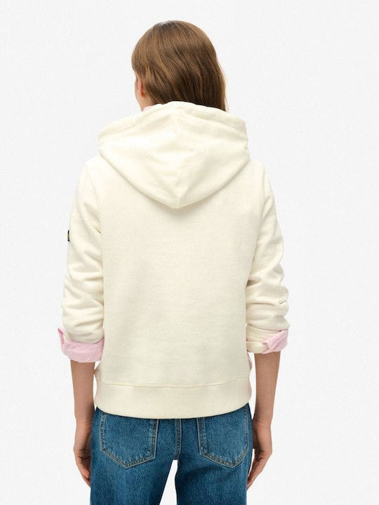 Superdry Metallic Women's Hooded Sweatshirt White