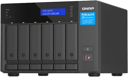 QNap TVS-h674 Dateiserver Turm mit 6 Festplattenschächte für HDD/M.2/SSD und 2 Ethernet-Ports
