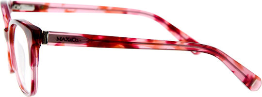 Max & Co Women's Acetate Pink Prescription Eyeglass Frame