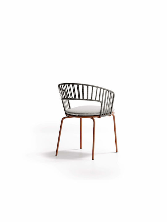 Scaun de exterior Aluminiu Onda Terracotta 60x60x68cm