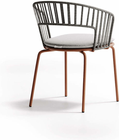 Outdoor-Stuhl Aluminium Onda Terracotta 60x60x68εκ.