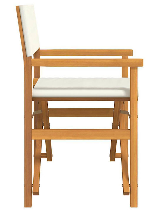 Regiestuhl Hölzernes Cream 57x54.5x85εκ.