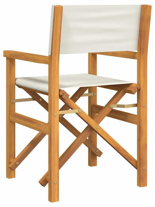 Regiestuhl Hölzernes Cream 57x54.5x85εκ.