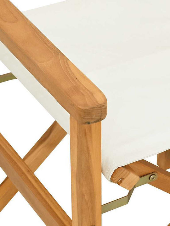 Regiestuhl Hölzernes Cream 57x54.5x85εκ.