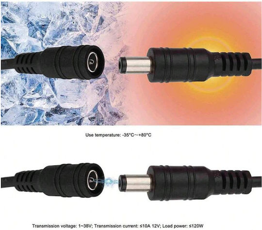 Cablu de Extensie pentru Alimentare Camere IP Zola 5 m Lungime Fabricat din ABS 12V DC Negru