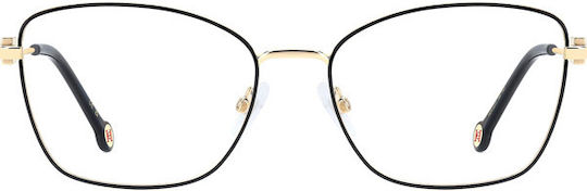 Carolina Herrera Metal Eyeglass Frame Butterfly Black Her 0277 I46