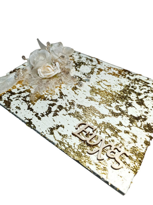 Wedding Wish Book Koufeta Handmade Decorated Flowers Gold Details