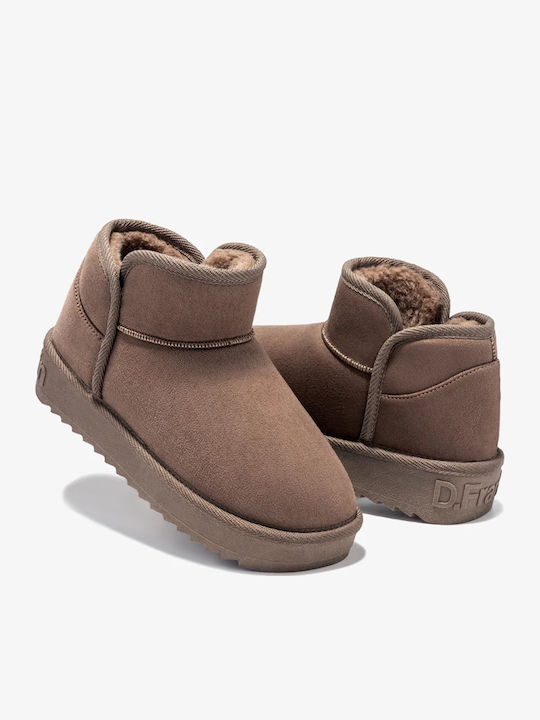 Nordic Low Women's Ankle Boots with Fur Beige