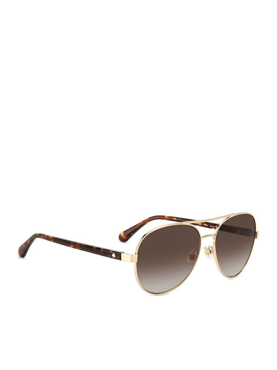 Kate Spade Women's Sunglasses with Gold Metal Frame and Brown Lens Averie/S J5G/HA