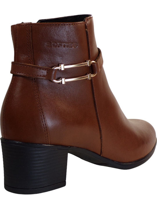 Leder Stiefeletten Damen Tabac Braun