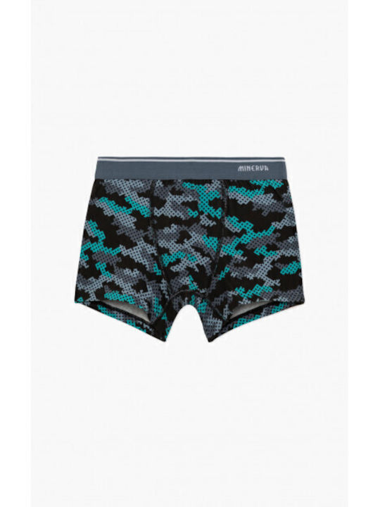 Minerva Camo Boxers Παιδικό Σετ με Μποξεράκια Grey, Black, Green 2τμχ Minerva Camo Boxers Παιδικό Σετ με Μποξεράκια Grey, Black, Green 2τμχ