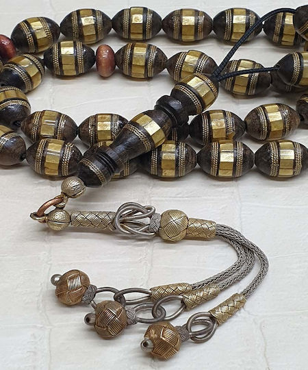 Roloi Komboloi Ebony Worry Beads with 33 Beads Multicolour 45cm
