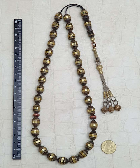 Roloi Komboloi Ebony Worry Beads with 33 Beads Multicolour 45cm