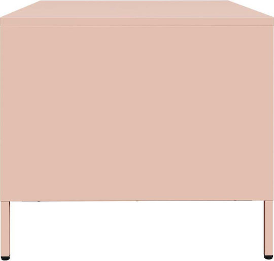 Rechteckiger Zentraler Kaffeetisch Aus Metall Rosa M101.5xL50xH43.5cm
