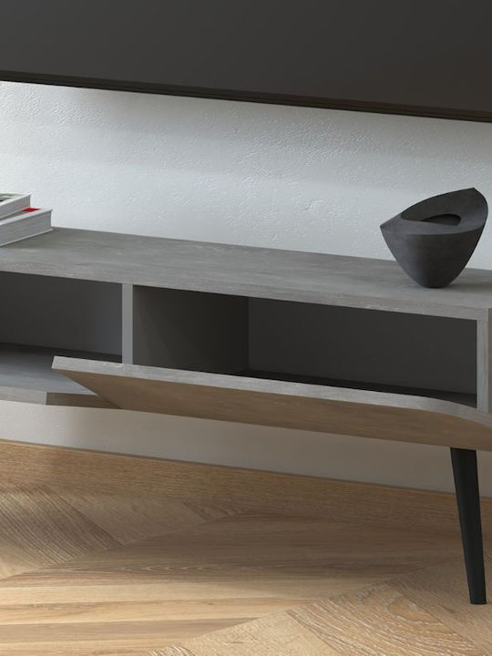 TV Stand Wooden Lotus Γκρι Ρετρό L120xW30xH40cm