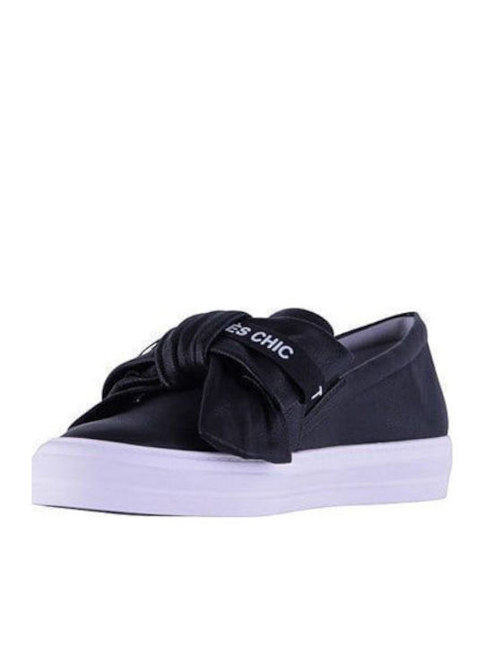 Onosha9 Δερμάτινα Γυναικεία Loafers σε Μαύρο Χρώμα