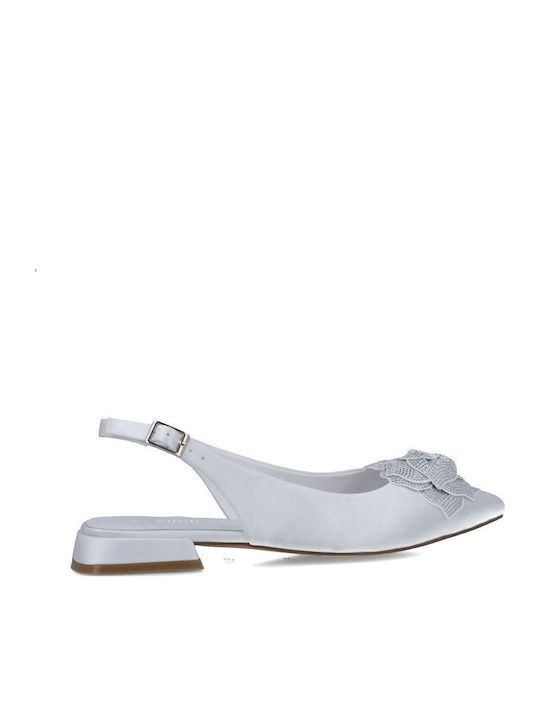Satin Pantofi balerini pentru femei in Alb Culori