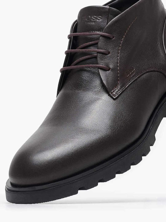 Boss Shoes Leather Brown Men's Boots