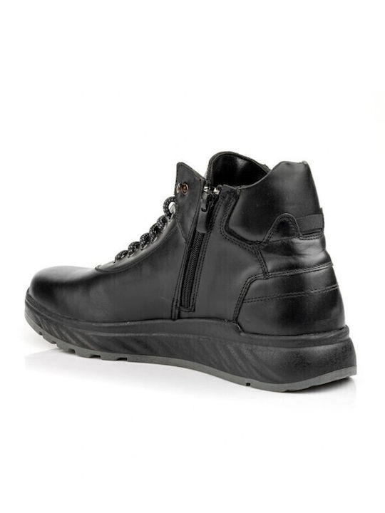 Lässige Herrenstiefel aus Leder Schwarz