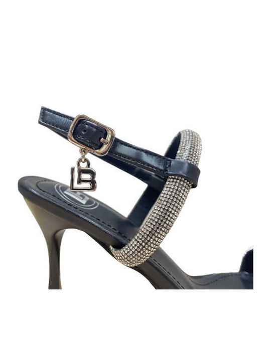 Sandalen mit Strass Schwarz