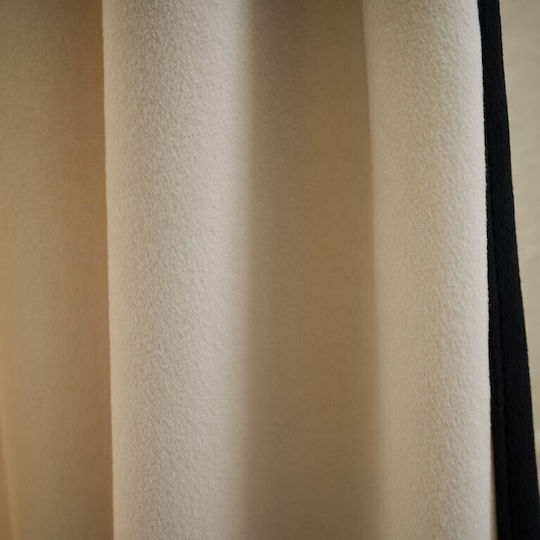 Gofis Home Κουρτίνα με Τρέσα Black 712 Εκρού 140x280εκ.