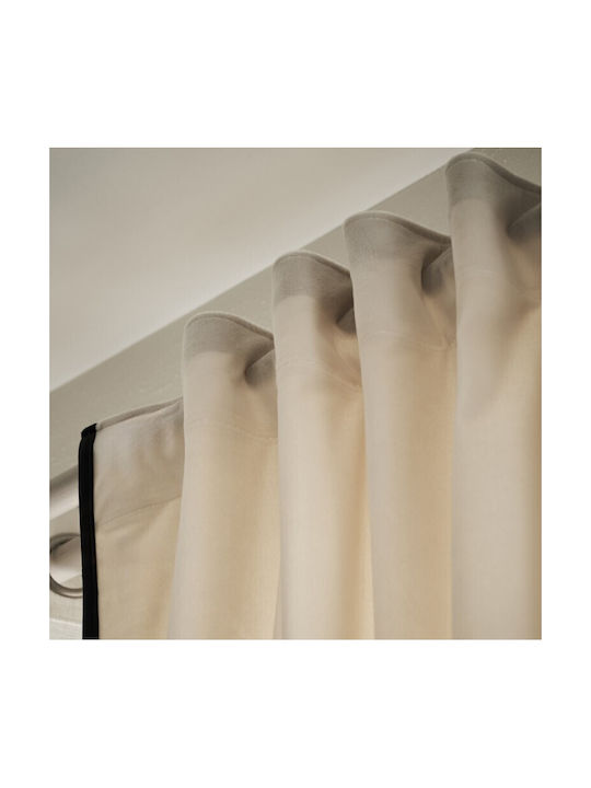 Gofis Home Κουρτίνα με Τρέσα Black 712 Εκρού 140x280εκ.