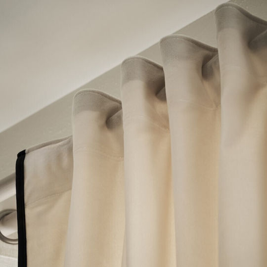 Gofis Home Κουρτίνα με Τρέσα Black 712 Εκρού 140x280εκ.