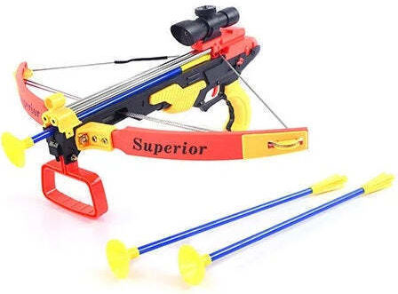 Arbaletă pentru copii peste 6 ani 3 săgeți plastic multicolor arbaletă