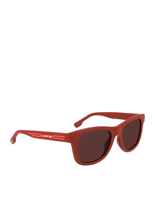 Lacoste Unisex Sunglasses with Red Plastic Frame and Brown Lens L3643SRG-604