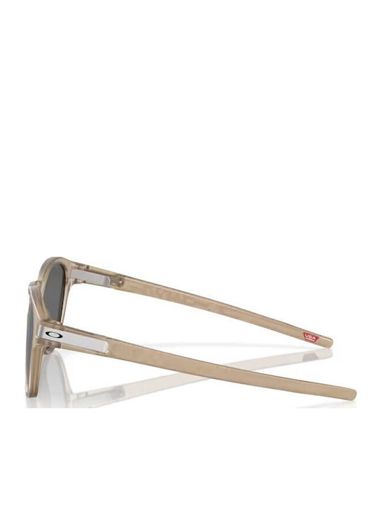 Oakley Latch Men's Sunglasses with Beige Plastic Frame and Gray Lens