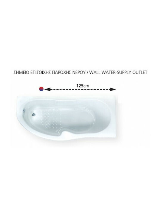 Sanitec Monica 537 537L Ъглова Вана Лява Поставяне Акрил 170x80см