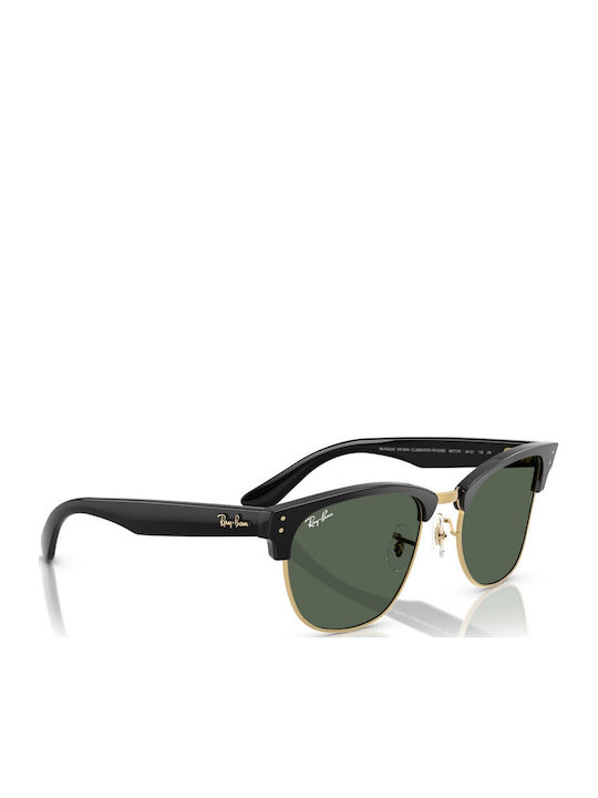 Ray Ban Clubmaster Unisex Ochelari de soare cu Negru Cadru și Verde Lentilă RBR0504S 6677VR
