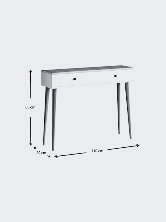 Alis Konsole Γκρι Ρετρό L110xB29xH88cm