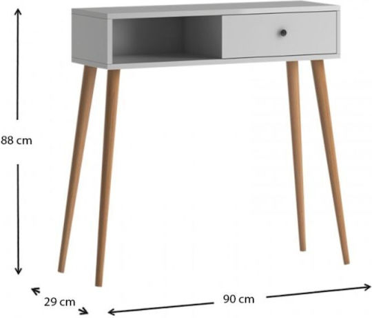 Napoli Конзолна маса Дървена Retro Grey Д90xШ29xВ88cm