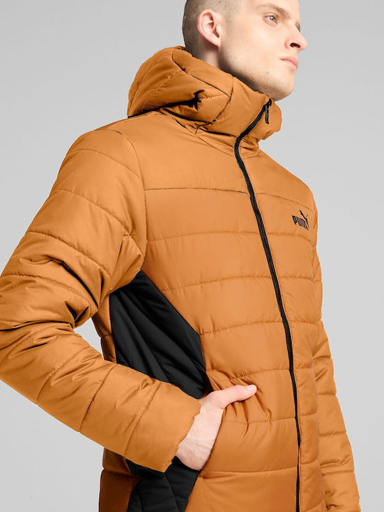 Essentials Μπουφάν Puffer Αδιάβροχο και Αντιανεμικό Πορτοκαλί