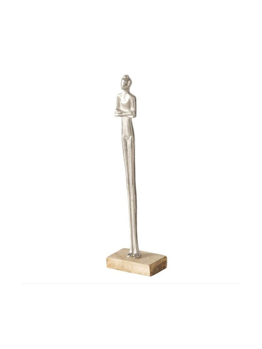 Quina Handmade Decorative Female Figure 38 cm Silver