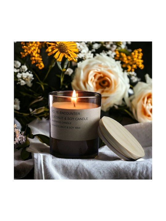 Aromatic Soy Candle in Jar with Coconut Scent