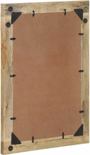 vidaXL Καθρέπτης Μπάνιου από Μασίφ Ξύλο 50x70cm Μαύρος