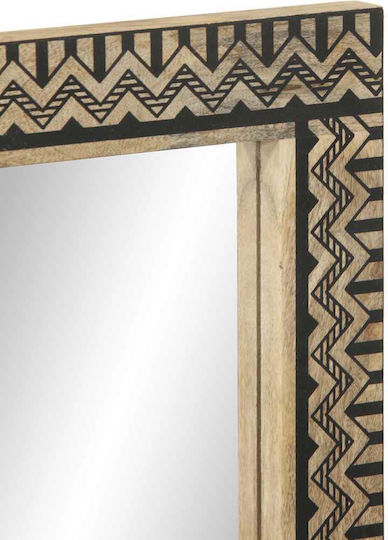 vidaXL Καθρέπτης Μπάνιου από Μασίφ Ξύλο 50x70cm Μαύρος