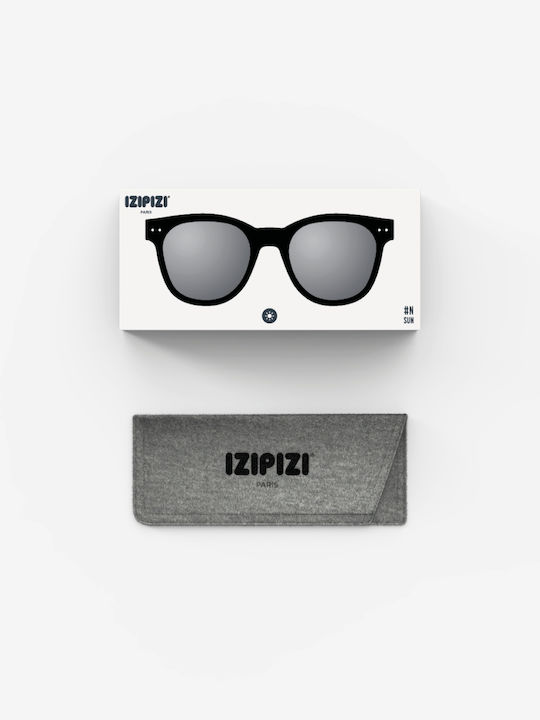 Izipizi Sun N Unisex Γυαλιά Ηλίου με Μαύρο Κοκκάλινο Σκελετό και Μαύρο Φακό