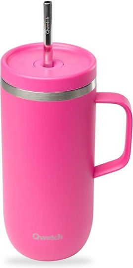 Qwetch Mug Thermos Stainless Steel 600ml Matt Magenta