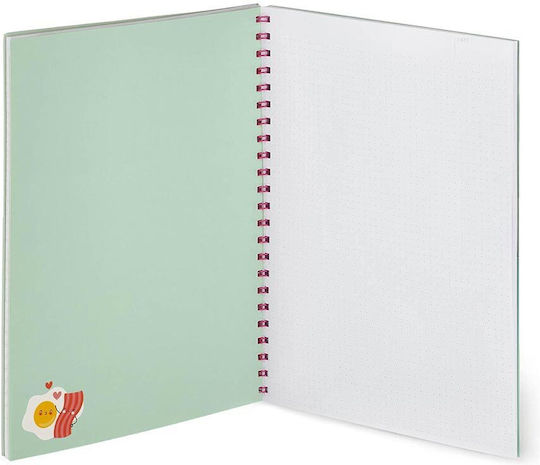 Legami Milano Egg Notebook Spiral 204 Sheets A4 with Blank Pages , Elastic and Pen Holder White