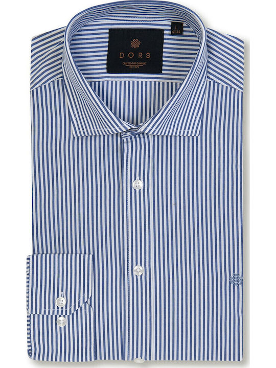 Langärmlig Baumwolle Hemd Blue