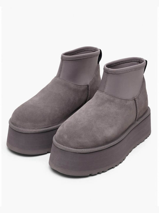 Ugg Australia Classic Mini Dipper Leather Women's Ankle Boots Thundercloud