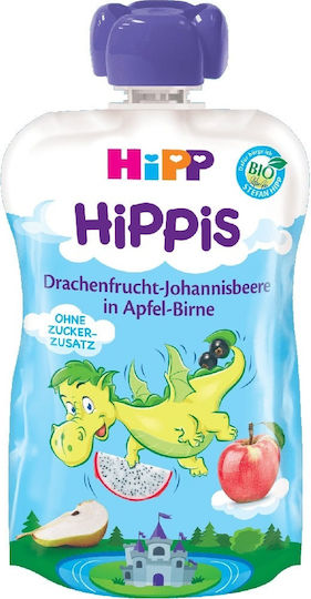Hipp Fruit-Vegetable Puree Hippis with Flavor Apple-Pear-Dragon Fruit-Currant No Added Sugar 100gr for 12+ Months