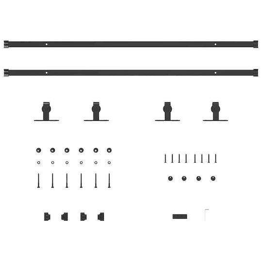 Vidaxl Office Sliding Door Kit 213 cm Carbon Steel