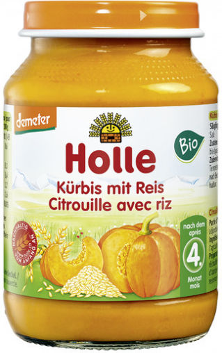 Holle Baby Meal Pumpkin with Rice No Added Sugar 190gr for 4+ Months