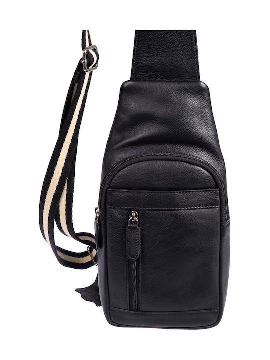 Leather Men's Bag Sling Black