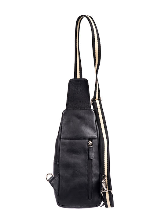 Leather Men's Bag Sling Black